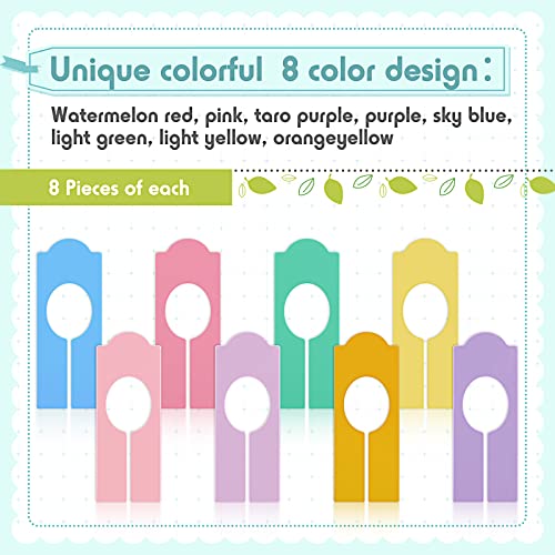 Sintuff 64 Pcs Hanging Closet Size Dividers Clothing Rack Dividers Rectangular Reusable Closet Separators for Clothing Racks Retail (Multicolor) - color: Multicolor