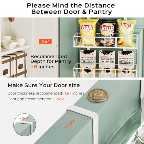 Bunoxea White 8-Tier Over The Door Pantry Organizer, Pantry Organization And Storage, Metal Hanging Spice Rack Shelves Door, Home & Kitchen Essentials, Laundry Room Bathroom Organization - color: MatteWhite, size: 8 Pack
