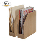 MobileVision Bamboo Vertical File Folder Holder & Office Product Organizer, Store Files, Magazines, Notepads, Books and more, 2 Pack Combo Set - color: Bamboo