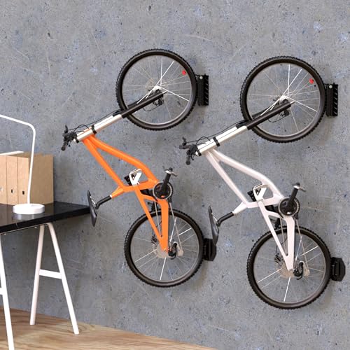 Swivel Bike Wall Mount, Bike Hangers for Garage, Space-Saving Bike Storage, Sturdy Bicycle Rack Can Holds Up to 77 lbs, Easy Install, 2 Pack - size: 2 Pack