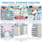 Accmor Changing Table Diaper Organizer, Hanging Diaper Caddy Organizer Stacker for Cribs Changing Table Playard Wall Baby Essentials Storage, Stripe - style: Double Enlarged-Stripe