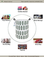 Round Waterproof Laundry Basket,Foldable Storage Basket,Laundry Hampers with Handle,Gift Basket,Suitable For Children's Room and Toy Storage (Leaf) - color: Leaf