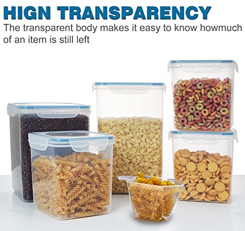 VERONES Large Tall Airtight Food Storage Containers, 10 PACK Plastic Airtight Kitchen & Pantry Organization, Ideal for Flour & Sugar Plastic Canisters with Labels - color: Blue