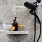 Palisade Vinyl Waterproof Corner Shower Shelf in Venetian Marble - color: Venetian Marble