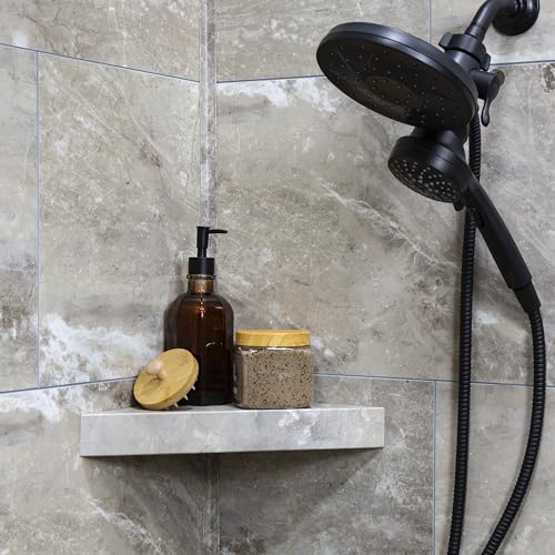 Palisade Vinyl Waterproof Corner Shower Shelf in Venetian Marble - color: Venetian Marble