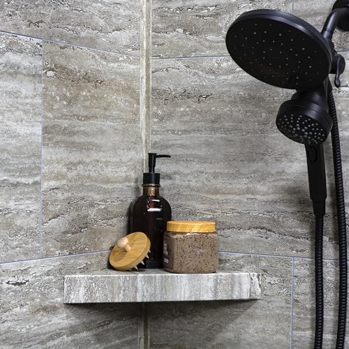 Palisade Vinyl Waterproof Corner Shower Shelf in Grecian Earth - color: Grecian Earth