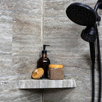 Palisade Vinyl Waterproof Corner Shower Shelf in Grecian Earth - color: Grecian Earth