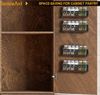 SpaceAid Spice Rack with 24 Spice Jars, 386 Spice Labels, Chalk Marker and Funnel, Wood Hanging Seasoning Shelf for Cabinet Door or Wall Mount (4 Pack) - style: Racks with Jars