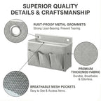 2-Pack Wall Hanging Storage Bag, Over the Door Organizer with Large Mesh Pockets, Hanging Wall Basket Storage for Pantry, Bedroom, Bathroom, Heavy Duty Wall Mounted Storage for Dorm,Closet (Grey)
