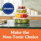 Ziruma Non-Toxic 2.6 Cup Glass Food Storage Containers With Lids - Soup Containers with Lids, Plastic Free Meal Prep, Airtight Food Container, Microwave and Freezer Safe, 4 Pack - size: 21 Oz