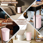 CEROELDA 3 Pack Bathroom Trash Can with Lid, 10L/2.6 Gal Small Garbage Can with Press Top Lid, Slim Plastic Waste Basket for Toilet, Office, Bedroom (Pink) - color: 3 Pack-Pink