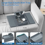 Couch Arm Cup Holder CLESOO Couch Arm Tray Anti-Slip Couch Cup Holder Silicone Sofa Armrest Tray Dual Side Pocket Couch Drink Holder Sofa Caddy Arm Remote Holder Snack Caddy with Phone Holder Blue - color: Blue