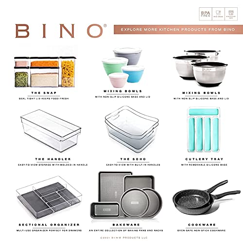 BINO | Stackable Storage Bins, Medium - 4 Pack | The Stacker Collection | Clear Plastic Storage Bins | Organization and Storage Containers for Pantry & Fridge | Multi-Use Organizer Bins | BPA-Free - size: 4PK - Medium