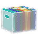 Samstar Hanging File Organizer, Mesh File Folder Organizer Crate Cabinet Inserts Storage Box, Letter Size,White - size: 1 Pack White