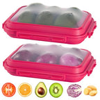 2-Piece Airtight Food Storage Containers Set – Avocado Saver, Onion Keeper, Silicone Kitchen Organizers for Fridge, Reusable & Leak-Proof to Lock in Freshness K05-Pink - color: Pink