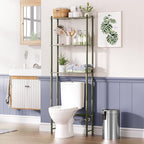 AmazerBath Bamboo Over The Toilet Storage Shelf, 3-Tier Over Toilet Bathroom Organizer Rack, Bathroom Shelves Over Toilet Space Saver, Forest Green - style: Forest Green-3-tier