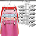 Pants Hangers with Clips,Space Saving Hanging Closet Organizer-6 Tiers Skirt Hangers with 360° Swivel Hook,Closet Organizer-Clothes Hangers- College Dorm Essentials Apartment Essentials- 6 Pack - size: 6 pack