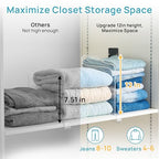 Vtopmart 8 Pack 12in Height Shelf Dividers for Closet Organization, Clear Plastic Closet Shelf Dividers of Upgrade Height for Maximizing Vertical Space Storage, Organizing Sweater, Jeans, Shirts, Bags