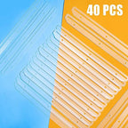 40Pcs 3 Hole Punched Magazine Holders, Magazine Organizer, 3 Ring Binder Insert Strips, Translucent White