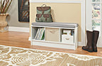 ClosetMaid 1631 Cubeicals 3-Cube Storage Bench, White with Gray Cushion - color: White With Gray Cushion