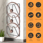 2-Pack Pot Lid Organizer 3-Tier Iron Rack | Cabinet & Wall Space-Saving - Easy No-Drill Adhesive Mount – Damage-Free Storage for Home Cooks’ Kitchen