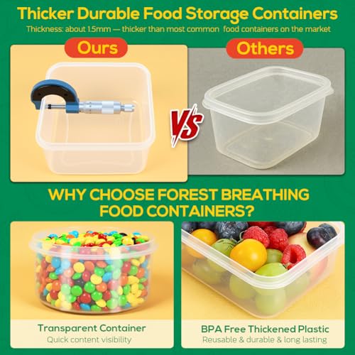 6 Pack Large Food Storage Containers with Lids (85oz/50oz/34oz) –BPA-Free Reusable Thicker Plastic Freezer Safe Storage Containers, Airtight & Leakproof Kitchen Meal Prep Containers for Food
