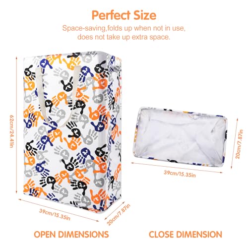 Odonata Slim Laundry Hamper Handles Collapsible Laundry Basket Thin Dirty Clothes Basket Narrow Laundry Bag Foldable Dirty Hamper 48L (Palm) - color: Palm