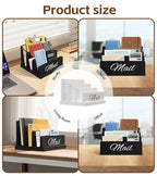 Mail Organizer for Desk,Wooden Mail Holder with Divider, 3-Slot Letter Sorter File Holder,Vertical Bill Organizer for Desktop Document/Notebook/Filing/Folders/Paper