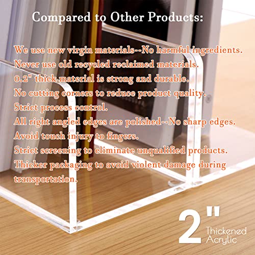 HeZone Magazine Holder, Clear Acrylic Desk Organizers, File Organizer for Desk, Magazine Rack- Desktop Book Storage -Independent Vertical 1 Space-2 Pack - style: 2PC-A4