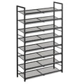 8 Tier Metal Shoe Rack, Tall Shoe Organizer Holds 32-40 Pairs, with Adjustable Flat or Angled Shelves, Shoe Storage Shelf for Closet, Entryway, Garage, Black - size: 8-Tier