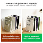 4 Vertical Compartments Clear Acrylic Magazine & File Holder – Multipurpose Desk Organizer for Office, Tablets, Magazines, Books – Documents/Home/Classroom Rack - size: A4, 4 Sections