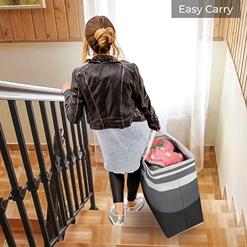 HomeHacks Laundry Basket,100L Each Waterproof, Freestanding Laundry Hamper, Collapsible Tall Clothes Hamper with Extended Handles for Clothes Toys in The Dorm and Family, 2-Pack Gradient Grey - color: Grey, size: 100L