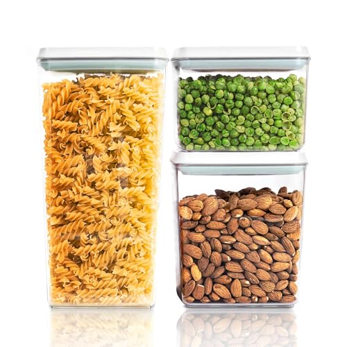 Pop Top Food Storage Containers, Leakproof Pantry Food Storage Containers, Kitchen Storage Containers with Lids Airtight 3-Piece - 3.5Qt/2.1Qt/1.3Qt - color: 3 Pcs Set(1.3qt+2.1qt+3.5qt)