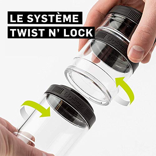 BlenderBottle GoStak Twist n' Lock Storage Jars, 150cc 2-Pak, Black - color: Black, size: 150cc (Pack of 2)