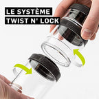 BlenderBottle GoStak Twist n' Lock Storage Jars, 150cc 2-Pak, Black - color: Black, size: 150cc (Pack of 2)