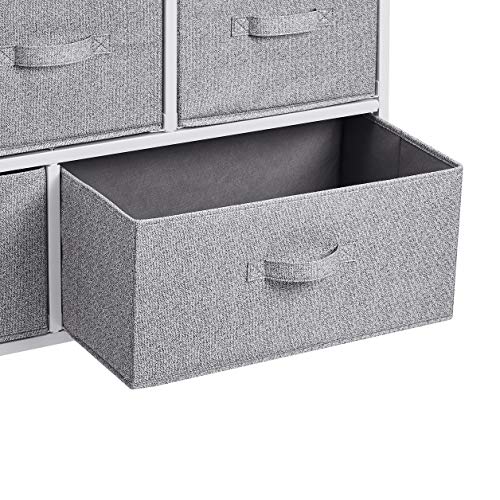 Amazon Basics Extra Wide Fabric 5-Drawer Storage Organizer Unit for Bedroom Closet, White - color: White