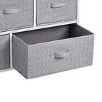 Amazon Basics Extra Wide Fabric 5-Drawer Storage Organizer Unit for Bedroom Closet, White - color: White