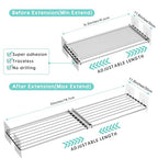 2Pack Expandable Closet Tension Shelves Organizers, Adjustable Wall Mounted Tension Shelf for Cabinet Rack Storage Wardrobe Divider Shelving for Closets Pantry Cupboard Kitchen - size: 2Pack/Liner, Large, W11.8" X L(16.5 "~ 31")