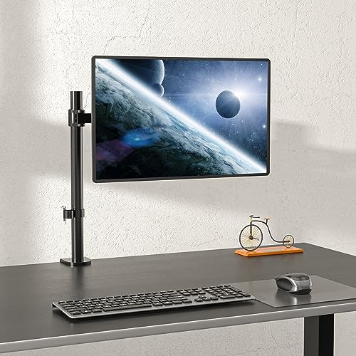WALI Single Monitor Mount, Single Monitor Arm Desk Mount,Desk Monitors Stand, Holds Screen Up to 32inch, 22lbs, Adjustable Mount with C-CLAMP Designed for Home Office Application(M001), Black - size: Single, style: C-Clamp