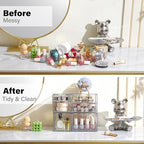 Prsildan Acrylic Drawer Makeup Organizer with 6 Drawers (Not for Baby Bottle), Set of 2 Office Desk Organizers Accessories, Clear Stackable Storage Drawers for Vanity, Craft (Largest Drawer 4" Tall) - style: 6 Drawers