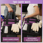 SCAVATA Compact Wearable Cleaning Caddy, Small Cleaning Caddy Supplies Organizer with Handle & Shoulder Straps for Housekeepers, Under Sink & Car Cleaning Tool Organizers Bag (RoyalPurple) - color: RoyalPurple
