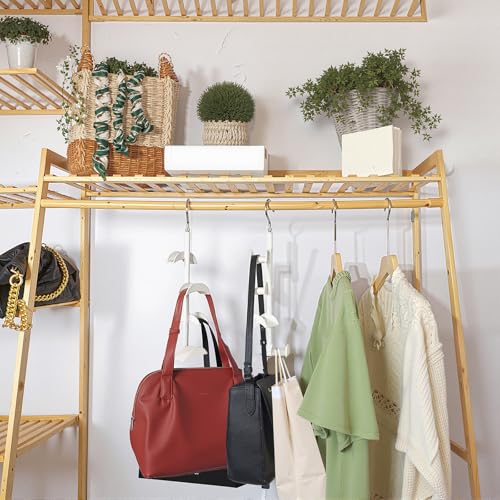 Purse Hanger Organizer for Closet 2Pack, Hanging Bag Holder, with 4 Hooks, Hanging Organizer for Handbag Keeping Purses, Storage Hook Backpack Rack Space Saving Hanger - size: 2 pack