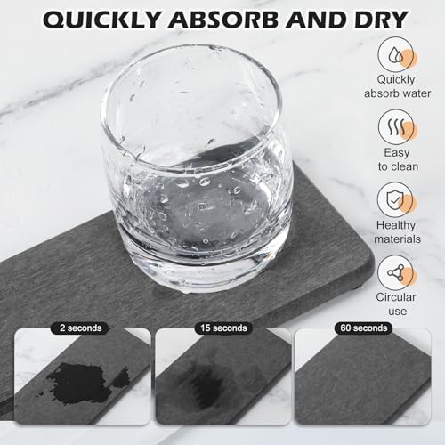 4PCS Water Absorbing Stone Tray for Sink, Fast Drying Stone Sink Tray, Water Absorbent Diatomite Trays, Stones Soap Diatomaceous Coaster, Stones Drying Trays for Bathroom Sinks and Kitchen Counter - color: Dark Gray
