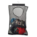 Hanging Mesh Laundry Hamper (30in*20in*2in) Large Dirty Clothes Bag, Can Be Used Behind The Door & Closet & Caravan& Bathroom (Black) - color: Black