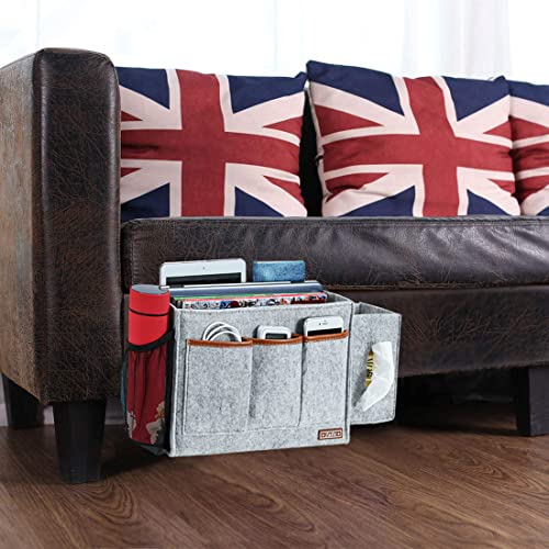 Zafit Bedside Caddy, Large Size Bedside Storage Organizer Bedside Organizer Caddy for Magazine Remotes Phone (13.4'' x 18.1'' Tissue box holder, Light Grey) - color: Light Grey, size: 13.4'' x 18.1'' Tissue box holder