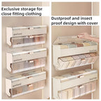 Underwear & Socks Drawer Organizer - Hanging Storage with 12 Adjustable Compartments Organizer,Plastic Organizer Box with Dividers,Space-Saving Design for Closet Door, Dorm, Apartment