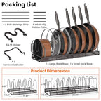 MUDEELA Pots and Pans Organizer Rack for under Cabinet, Expandable Pot Lid Kitchen Cabinet Organizer Holder with 10 Adjustable Compartment Cutting Board Organizer for Pan Lid Cookie Sheet Rack, Bronze - style: 10 Dividers-Bronze