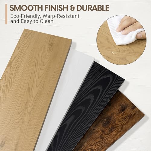 Vivelove 10" Deep Floating Shelves Over Toilet, 10.2" Wall Shelves for Bathroom Bedroom Kitchen Living Room Laundry Room, Modern Rustic Shelves for Home Decor, 10.2"x10.2"x1.5", Set of 2, Oak - color: Oak, size: 10.2”Wx10.2”Dx1.5”H