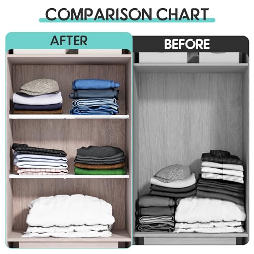 Expandable Closet Tension Shelves Organizers, Heavy-Duty Metal Tension Shelf, Adjustable Locker Shelf Cabinet for Closets Wardrobe Pantry Cupboard Kitchen Laundry - size: 1Pack/Normal, Large, W11.8" x L(17 "~ 31.5")