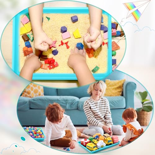 Maitys 15 Pcs Flat Plastic Trays 16.1 x 11.8'' Sensory Storage Tray Paper Stackable Classroom Bins for Office Home Organizer Arts and Crafts Supplies(Mint Green) - color: Mint Green
